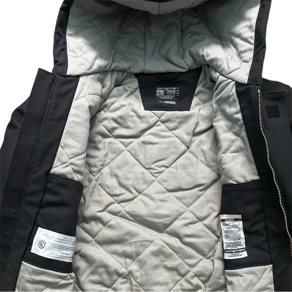 Carhartt FR Duck Insulated Active Jacket Quilted Lined Hoody Men’s L Cat 4 Warm - Picture 5 of 6